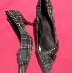Plaid Maurice's kitten heels